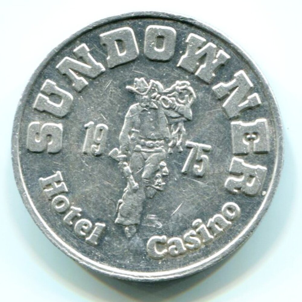 1975 Sundowner Hotel &Casino Reno, NV Aluminum Free Play Slot Token (b289-7)